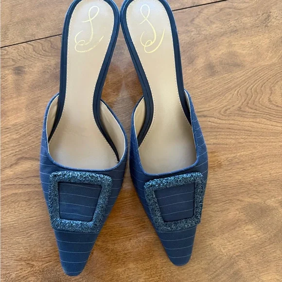 Anthropologie Sam Edelman Brit Spitz-Zehen Kitten Heel Mules - Picture 4 of 6